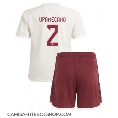 Camisa de time de futebol Bayern Munich Dayot Upamecano #2 Replicas 3º Equipamento Infantil 2023-24 Manga Curta (+ Calças curtas)